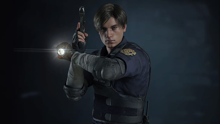 Resident Evil 9 Director Says Leon Kennedy Is “Too Cool” for Horror 1 Leon Kennedy aiming his pistol in a dark hallway, serious expression