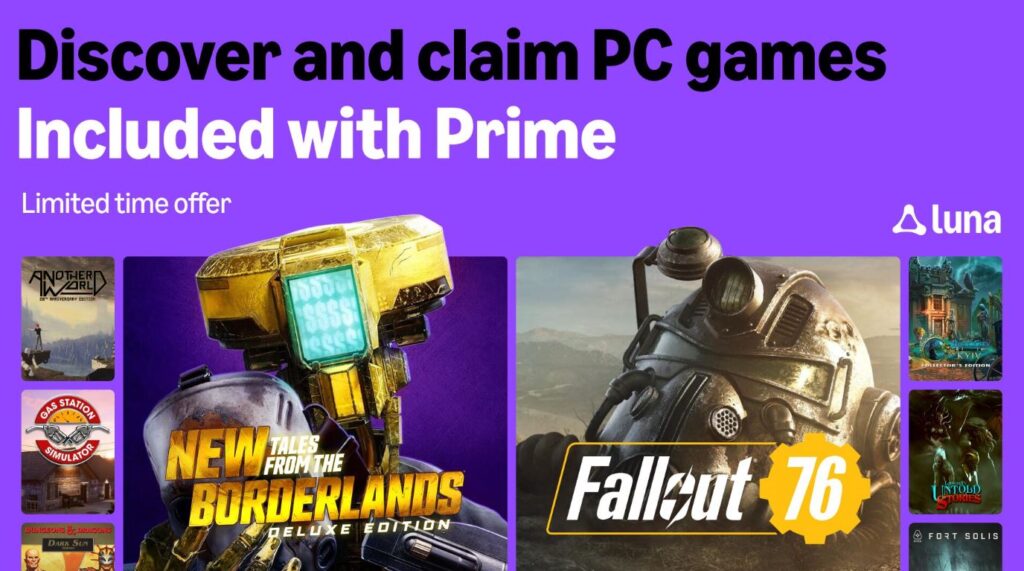 Amazon Prime Drops Fallout 76 and New Tales from the Borderlands as November’s Standout Freebies 1 every amazon prime's game this November