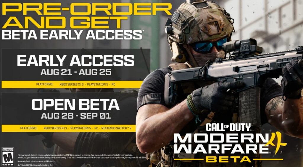 Preorder to get beta access MW4