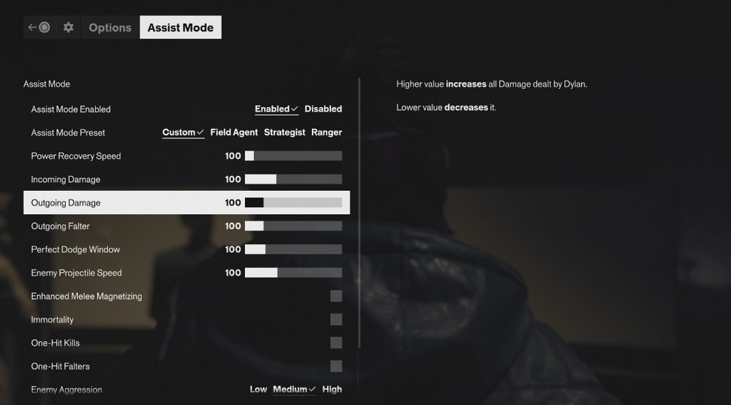 Assist mode settings control resonant