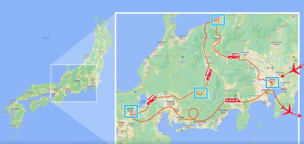 How Insomniac Used Japan Location Scanning for Marvel’s Wolverine 1 The japan capture team travel route
